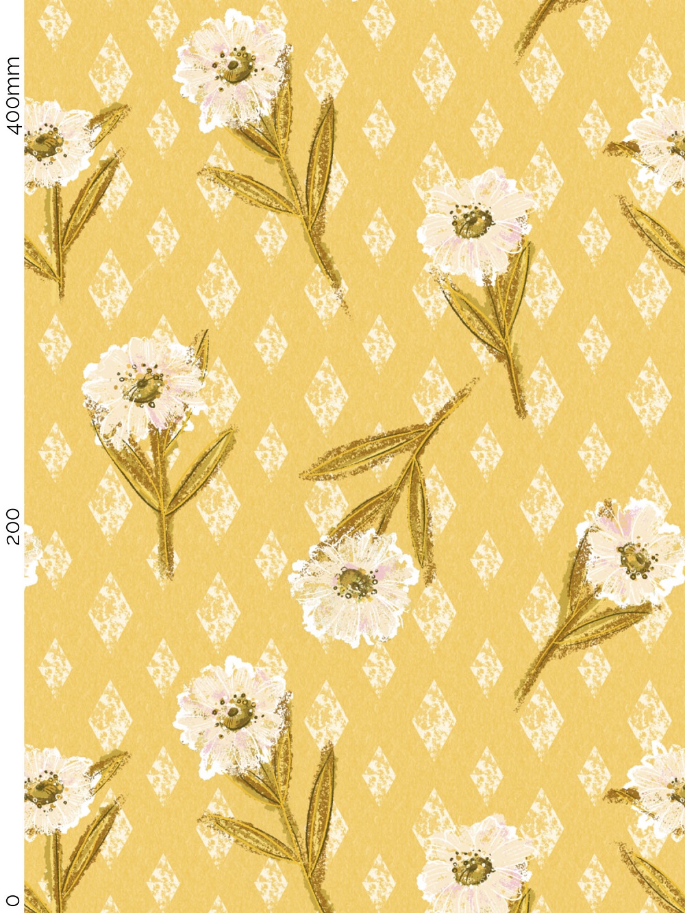 Bio Webware Stoff  -  Golden Boho  - Enemenemeins, Floral & Blumen, gelb, 100% Bio-Baumwolle