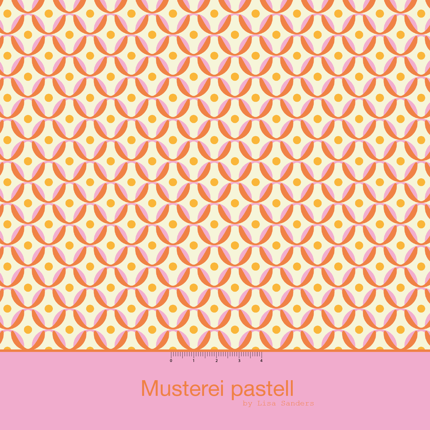 Bio Stoff  -  Musterei pastell  - LisaSanders, creme, Ornamente