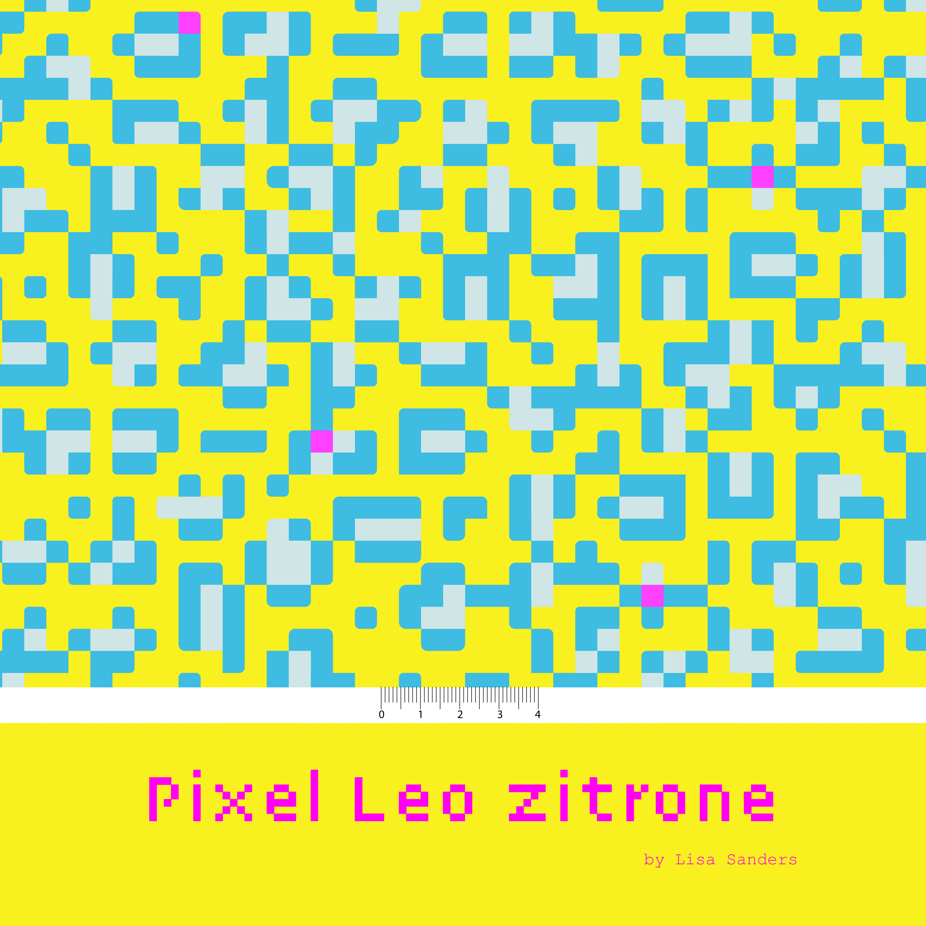 Bio Stoff  -  Pixelleo zitrone  - LisaSanders, neon, Abstrakt, grün, gelb, blau