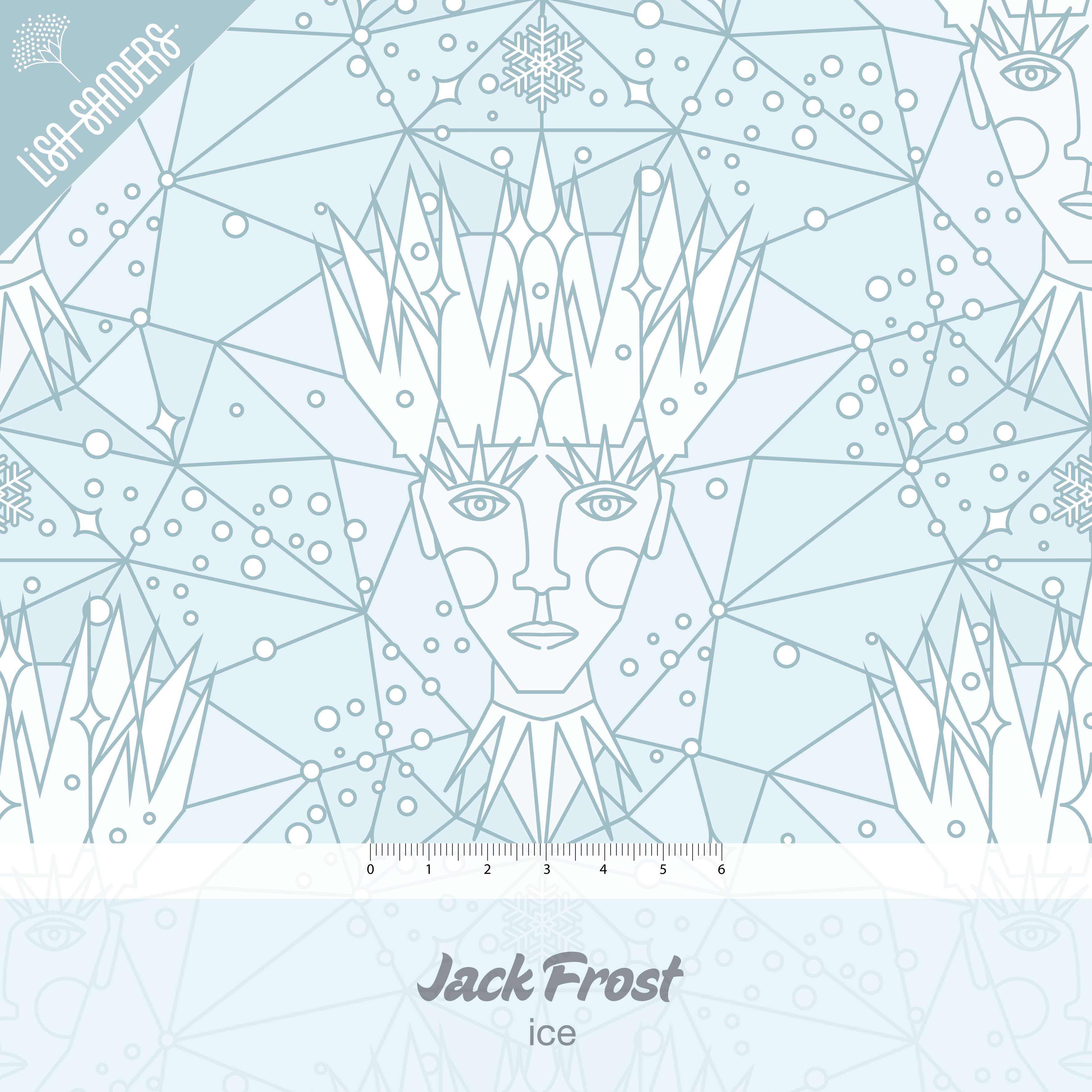 Bio Webware Stoff  - Jack Frost Ice - LisaSanders, Winter, Geometrische Muster, blau, 100% Bio-Baumwolle