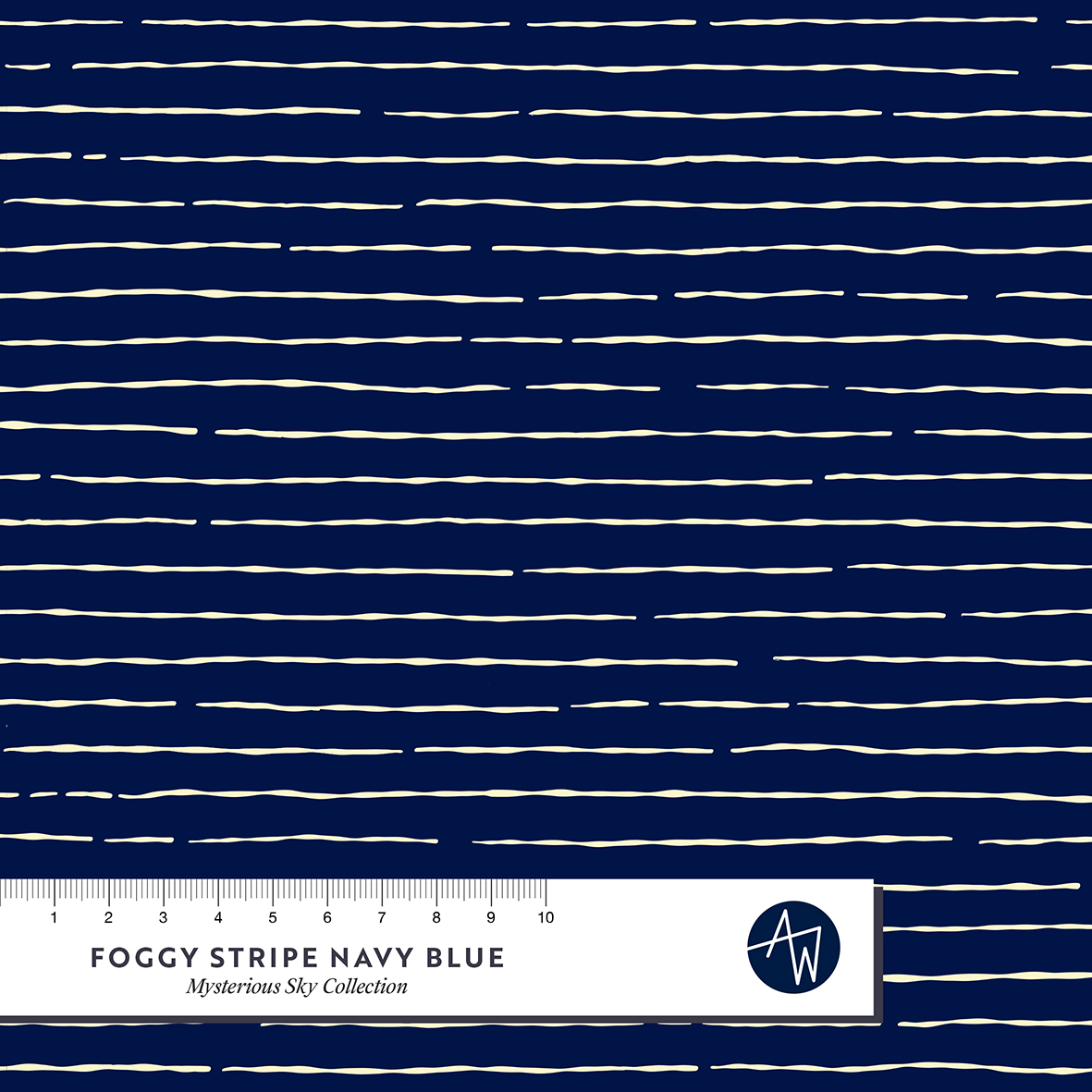 Bio Stoff  -  Foggy Stripe Navy  - AlexandraWeise, Streifen, blau