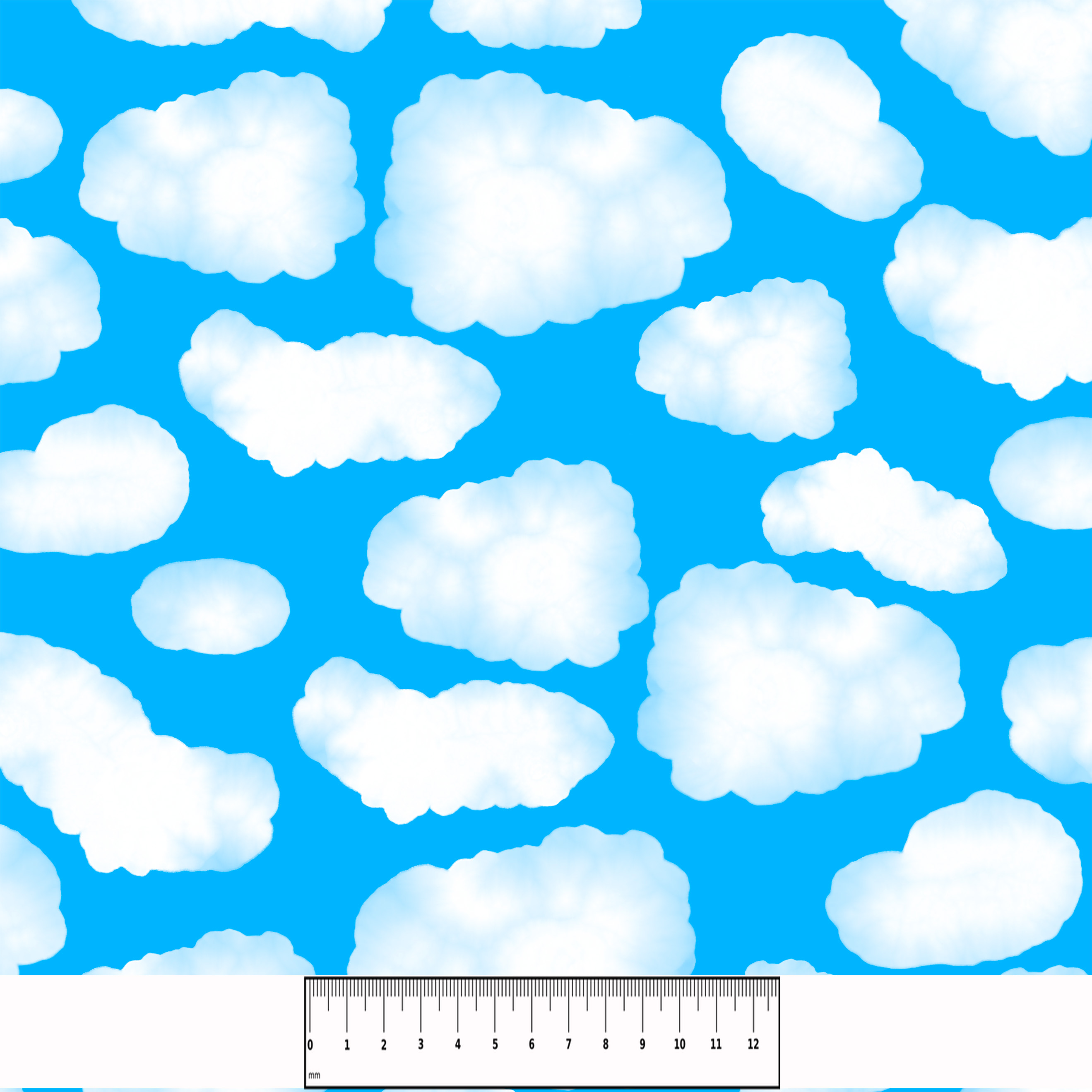 Bio Webware Stoff  -  Clouds Day  - KimbusMom, blau, Halloween, Wetter, 100% Bio-Baumwolle