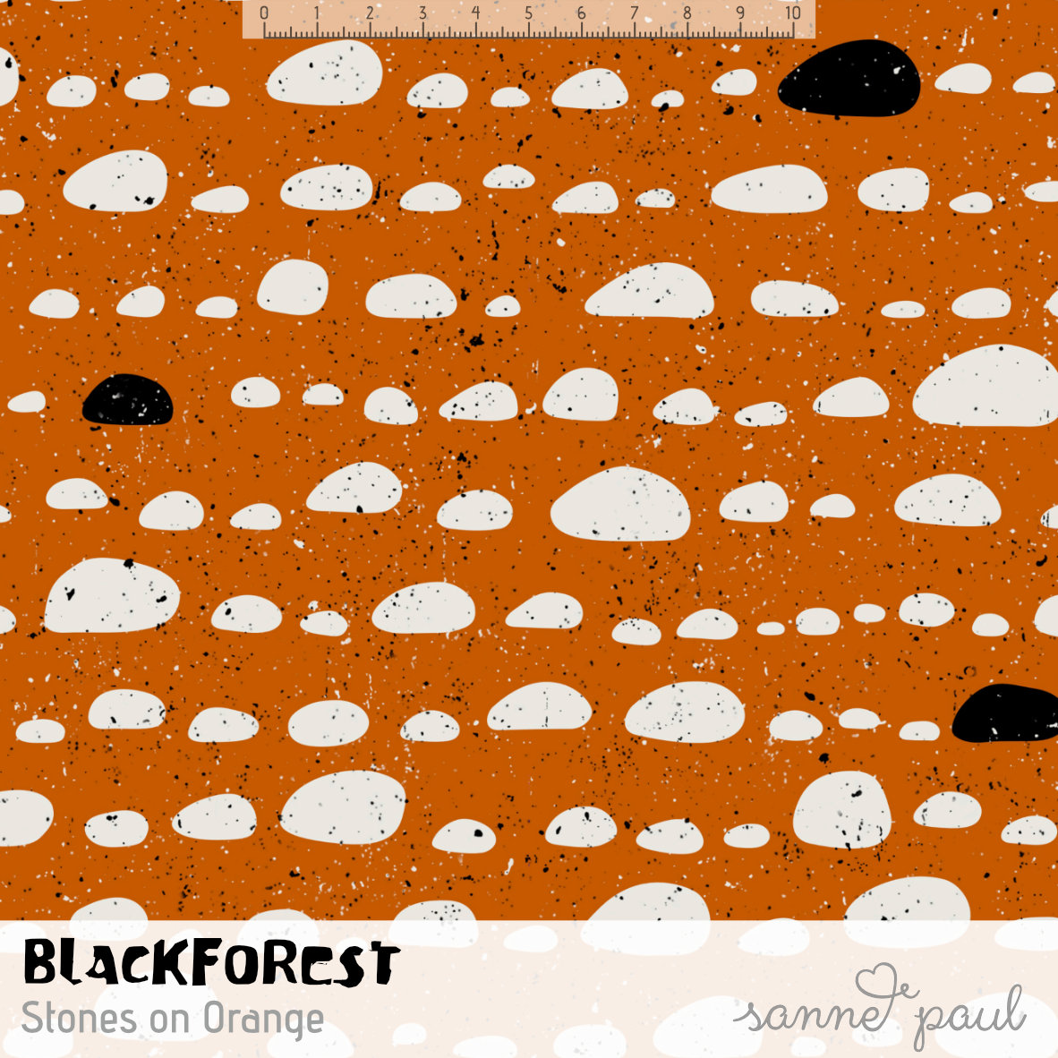 Bio Summersweat Stoff  -  Black Forest Stoneson  - SannePaul, orange, Breite 150 cm