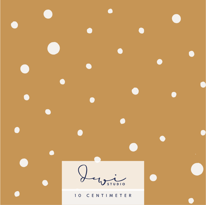 Bio Canvas Stoff  -  Sweet Christmas Dots Caramel  - DewiStudio, Punkte, braun, 100% Bio-Baumwolle