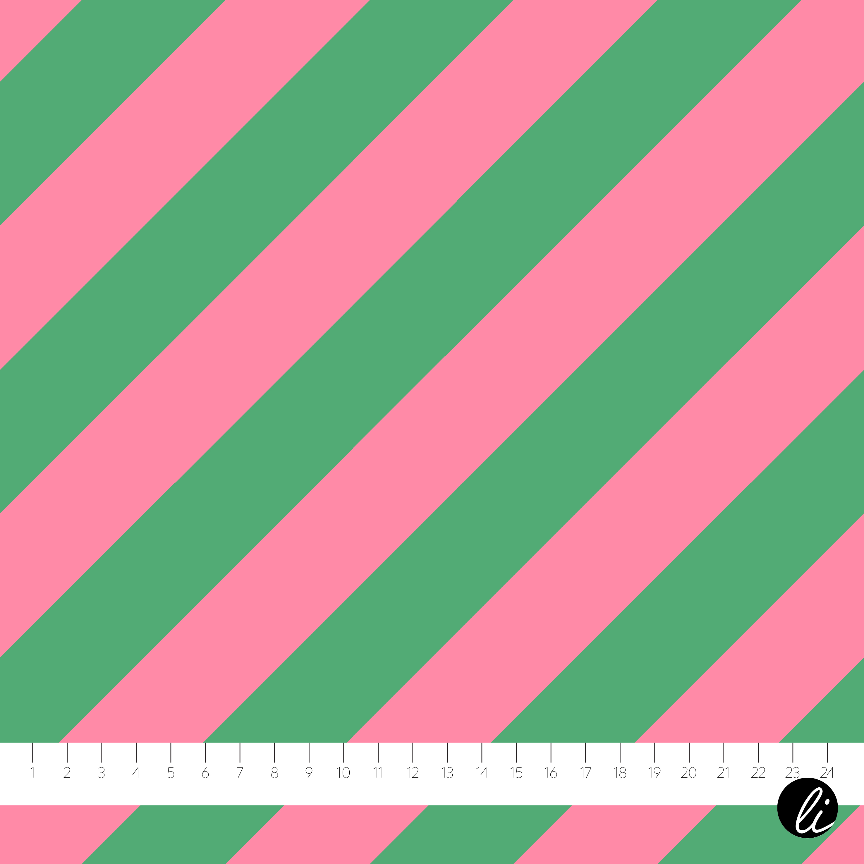 Bio Webware Stoff  - Viva Spring Diagonal Green Pink  - AndreaLiesert, grün, Streifen 100% Bio-Baumwolle