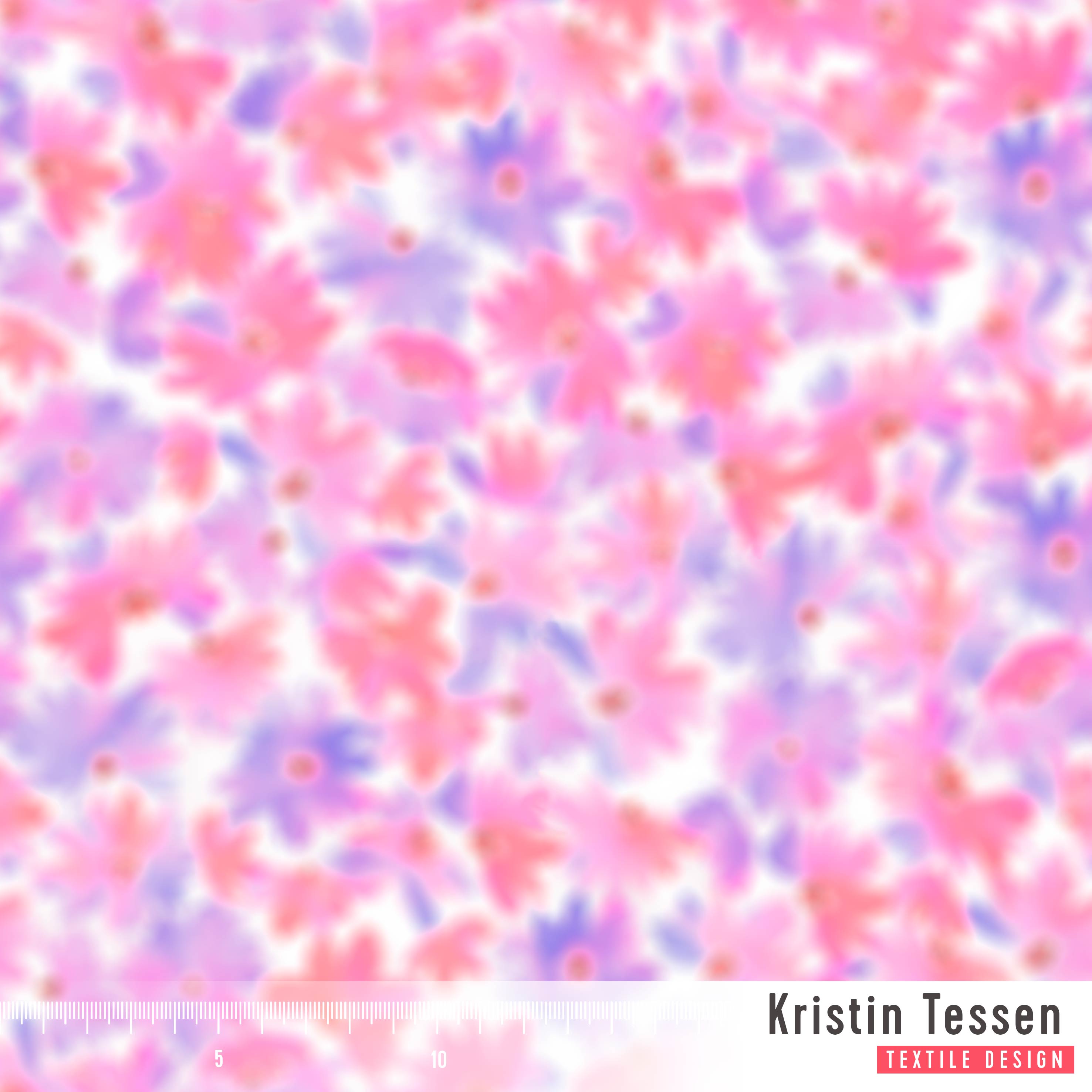 Bio Summersweat Stoff  - Blurry Flowers Lilac - KristinTessen, bunt,Blumen & Floral Breite 150 cm