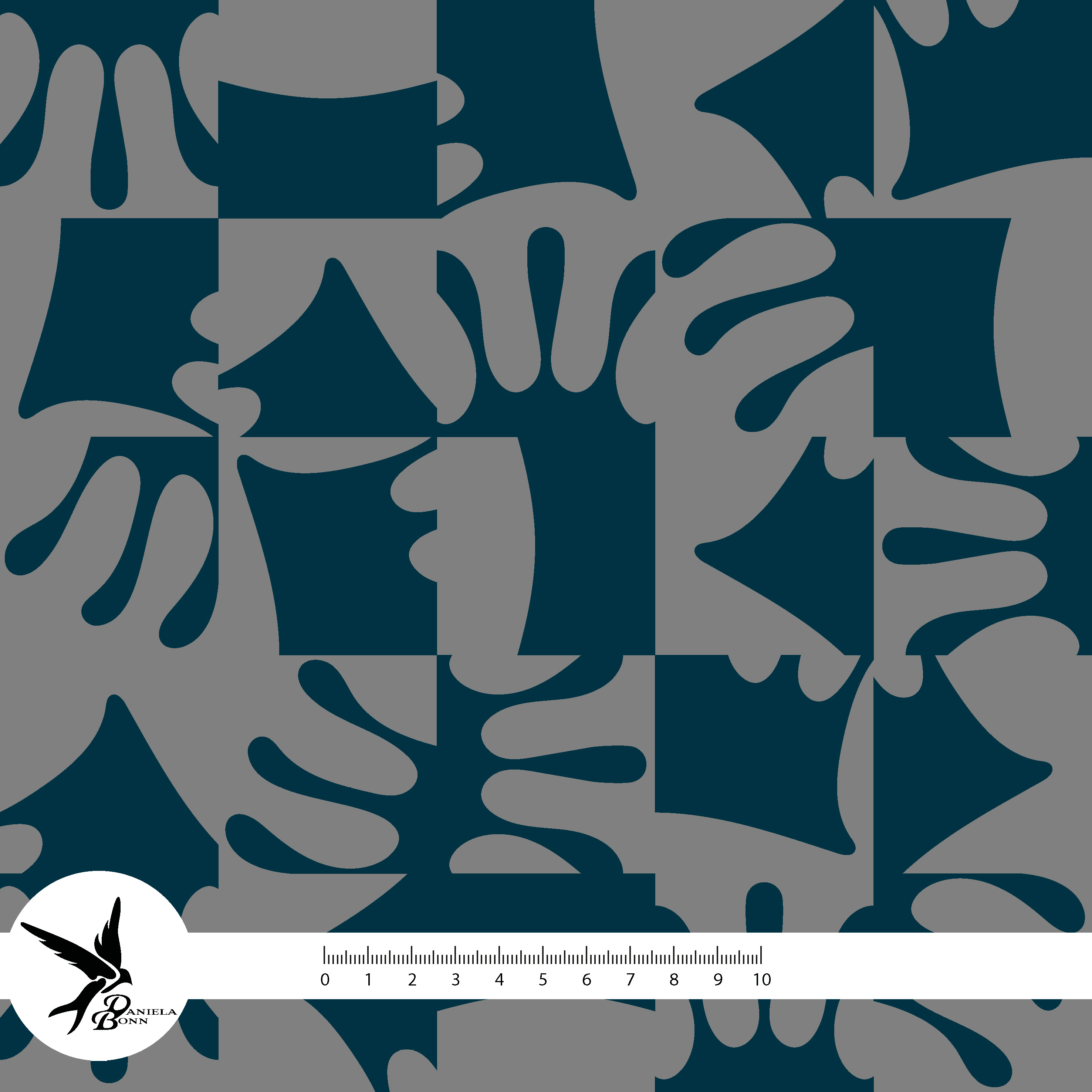 Bio Webware Stoff  -  Abstract grey  - DanielaBonn, Halloween, petrol, grau, Abstrakt, 100% Bio-Baumwolle