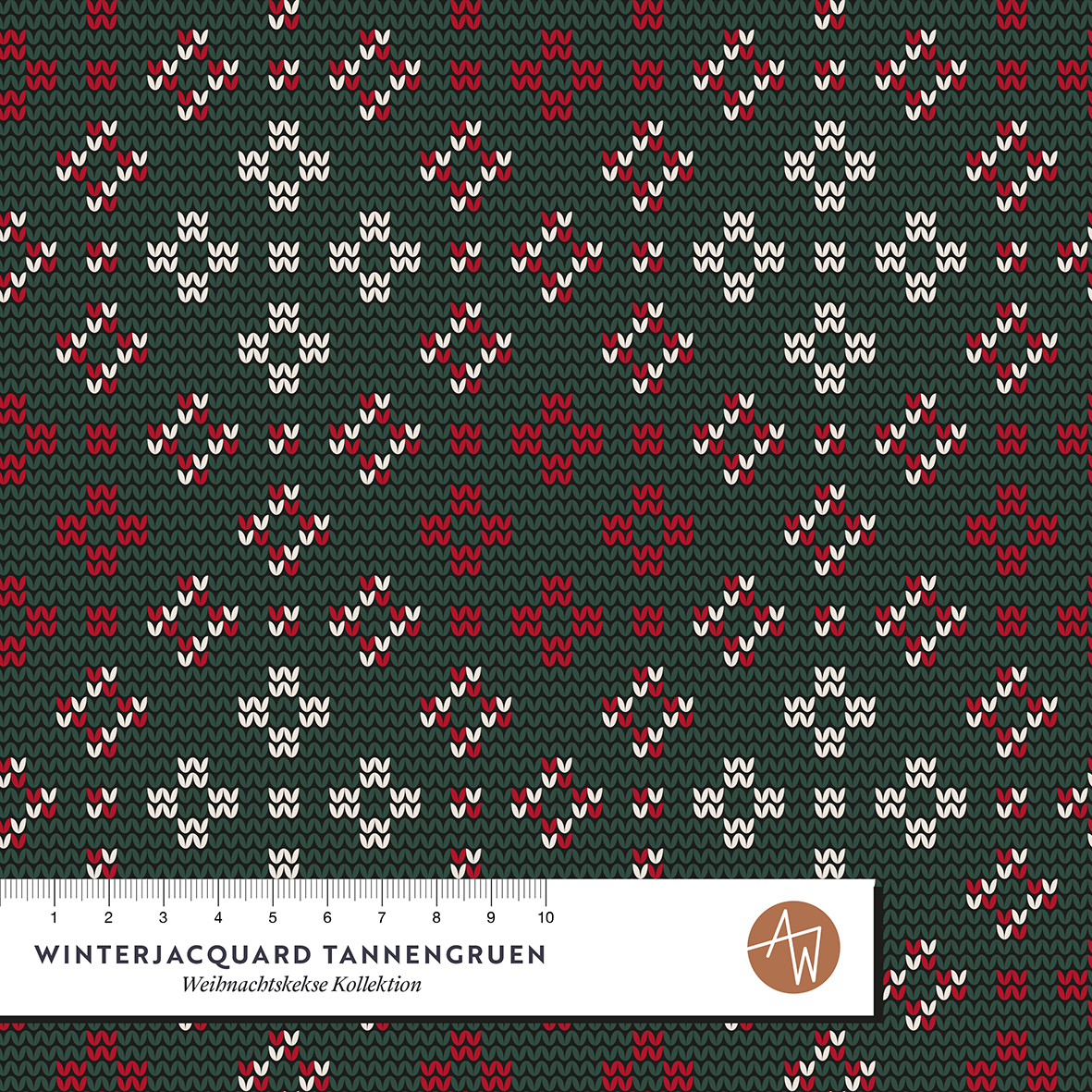 Bio Summersweat Stoff  - Winterjacquard Bordeaux - AlexandraWeise, Winter, grün, Breite 150 cm