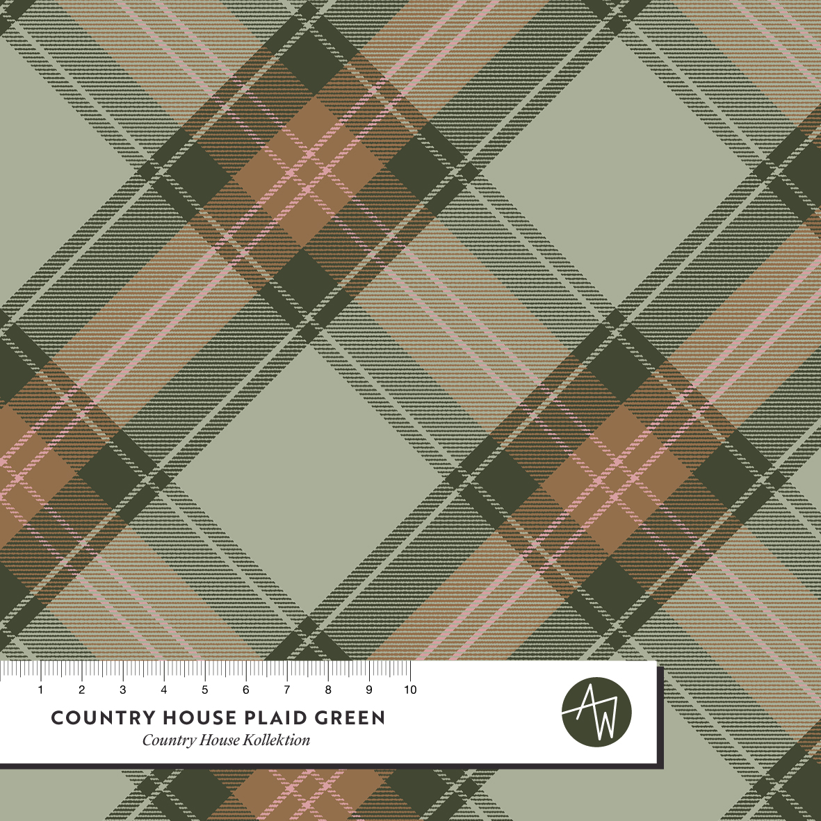 Bio Webware Stoff  - Country House Plaid Green - AlexandraWeise, grün, kariert, 100% Bio-Baumwolle