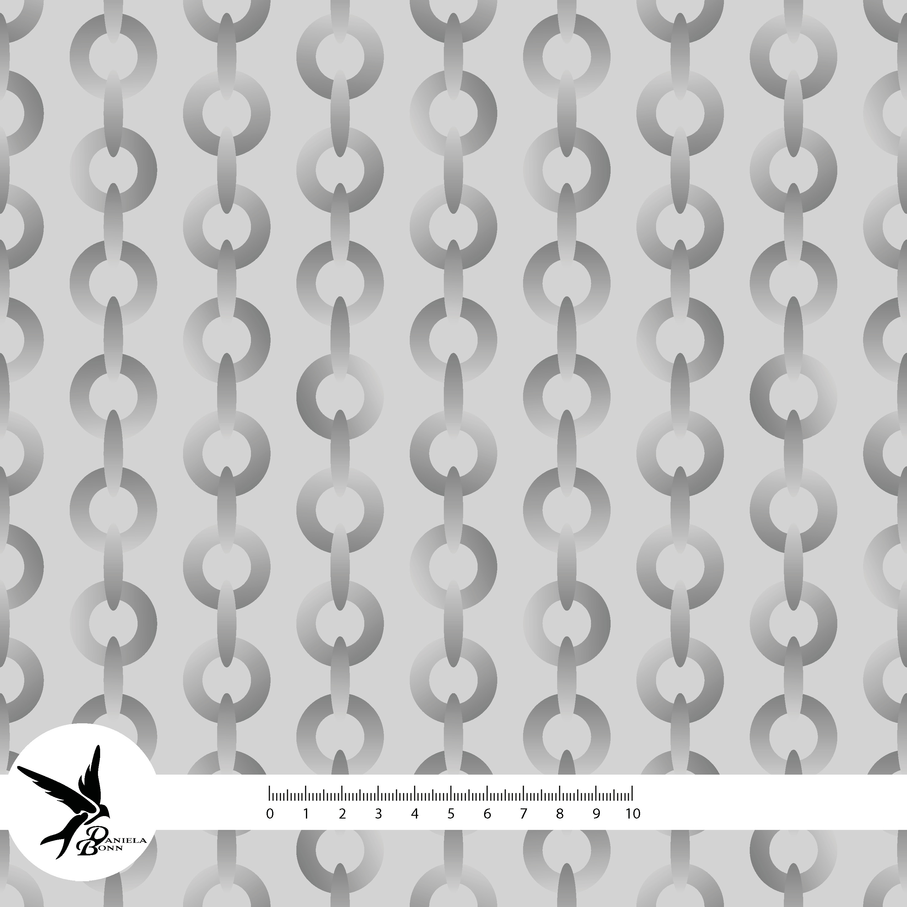 Bio Stoff  -  Queen of the Snake Chains Grey  - DanielaBonn, grau