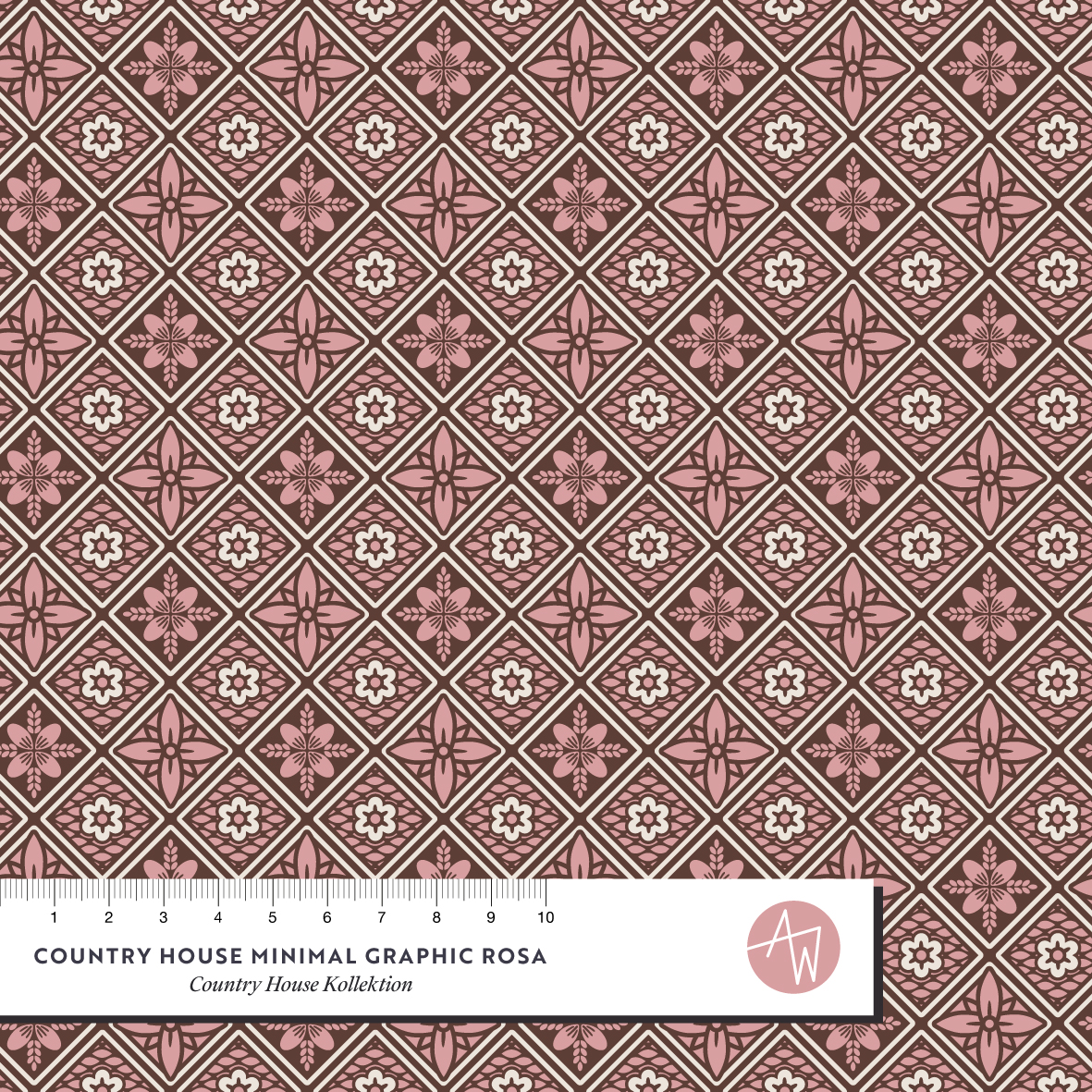 Bio Webware Stoff  - Country House Minimal Graphic Rosa - AlexandraWeise, rosa, Ornamente, 100% Bio-Baumwolle