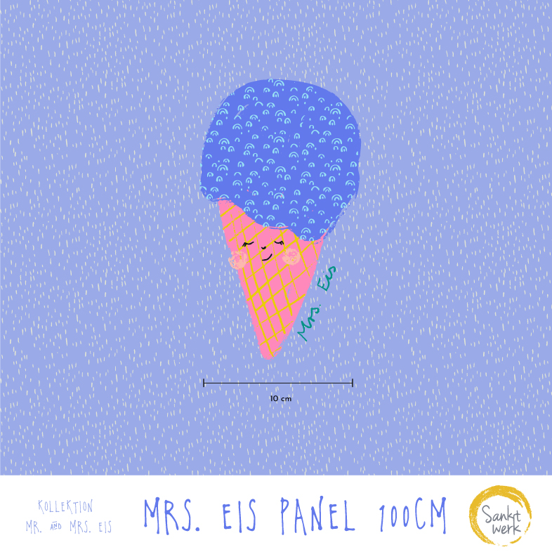 1,0 m Panel Mrs. Eis blau