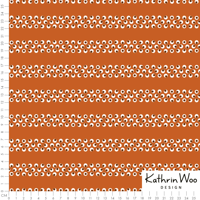 Bio Webware Stoff  -  Augen Rotorange - KathrinWoo, Halloween, orange, 100% Bio-Baumwolle