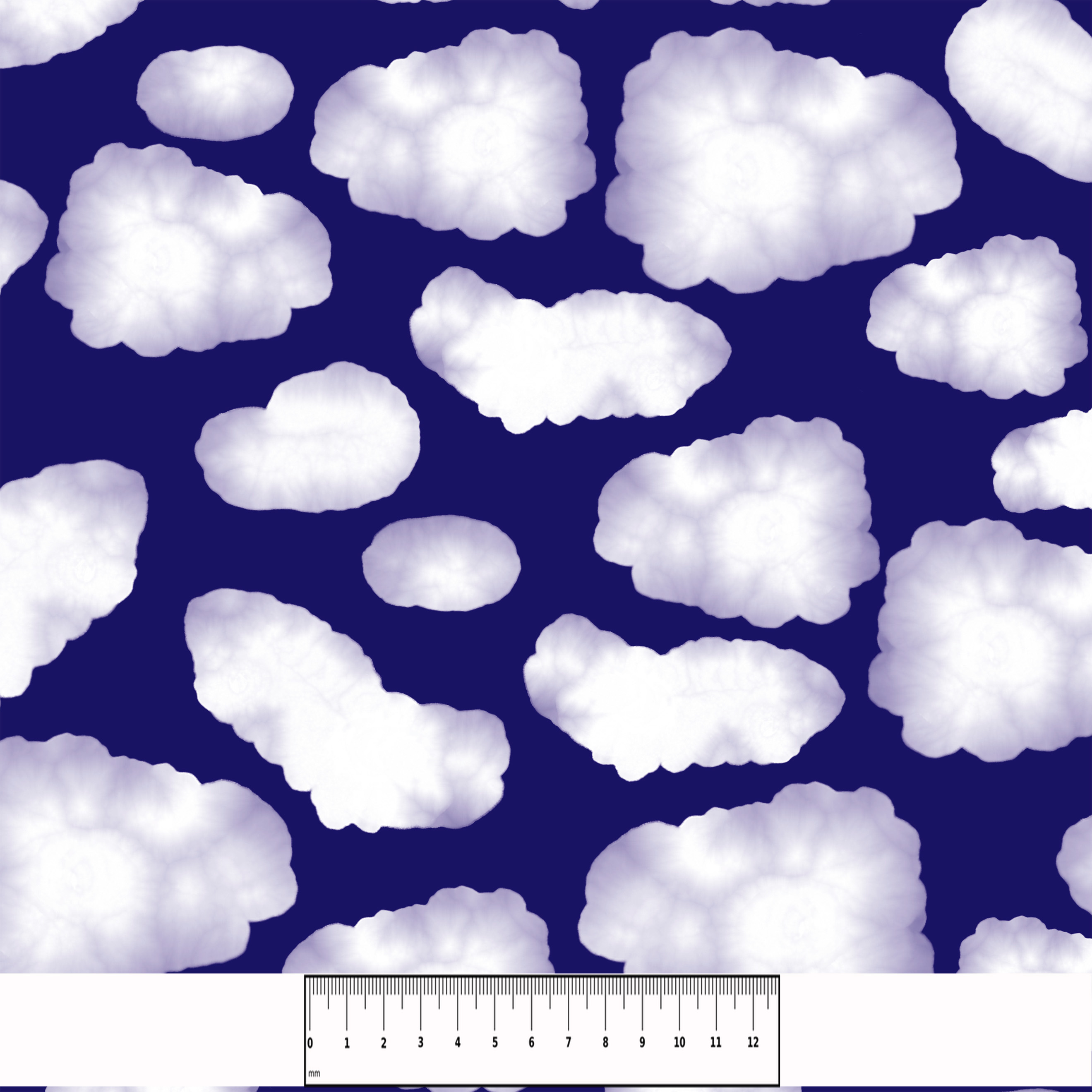 Bio Webware Stoff  -  Clouds Night  - KimbusMom, blau, Halloween, Wetter, 100% Bio-Baumwolle