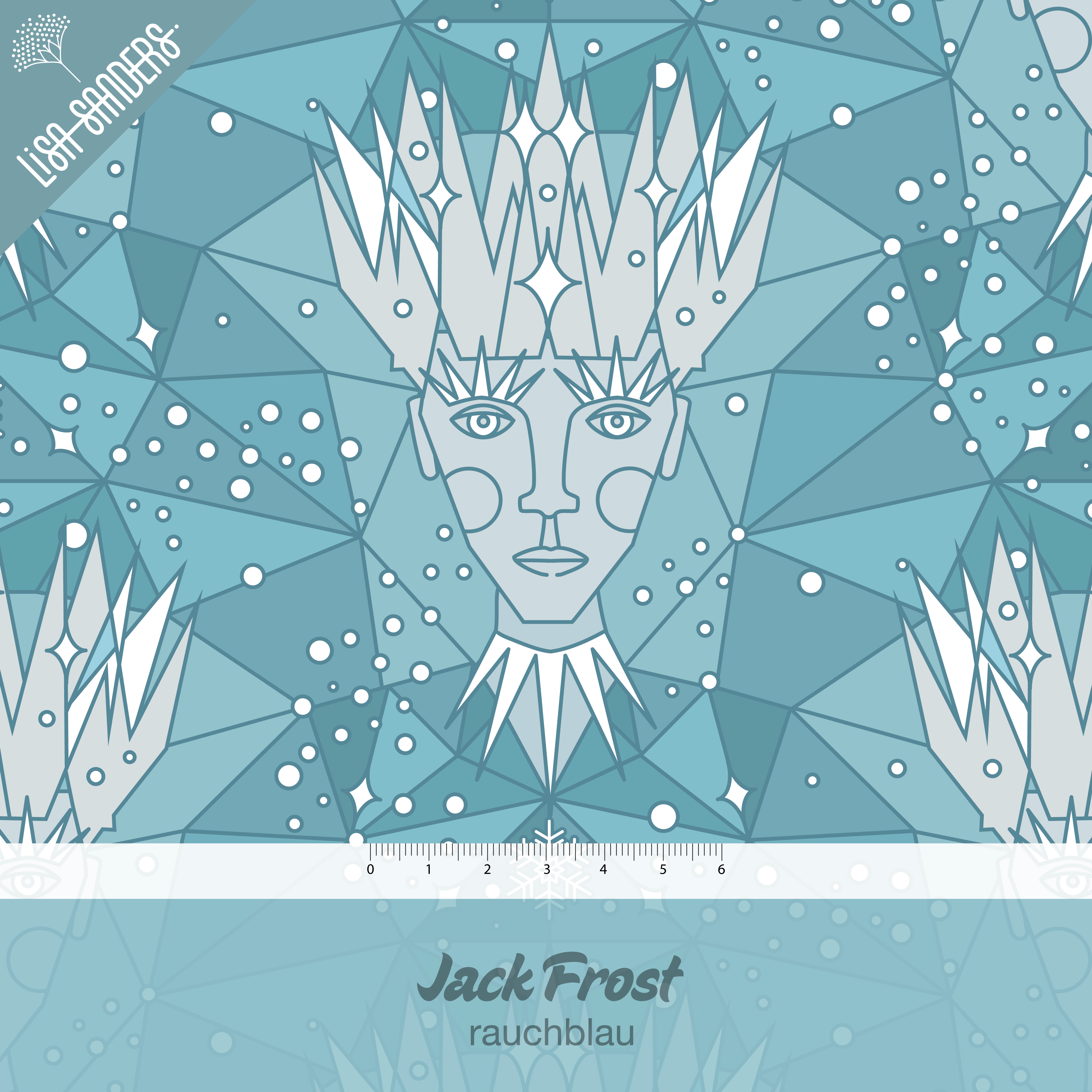 Bio Webware Stoff  - Jack Frost Rauchblau - LisaSanders, Winter, Geometrische Muster, blau, 100% Bio-Baumwolle