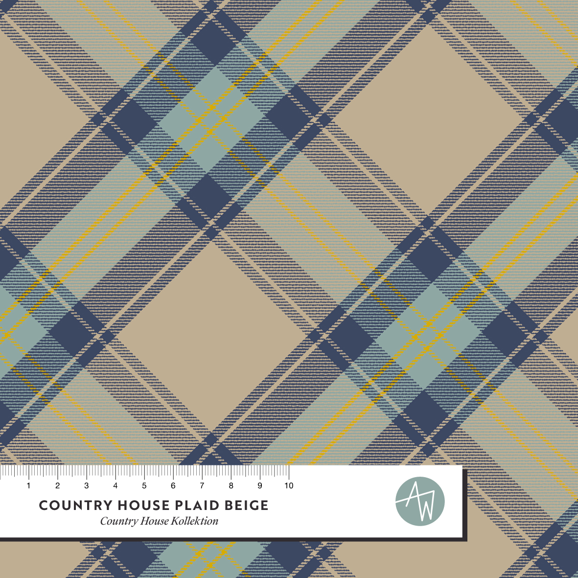 Bio Webware Stoff  - Country House Plaid Beige - AlexandraWeise, beige, kariert, 100% Bio-Baumwolle