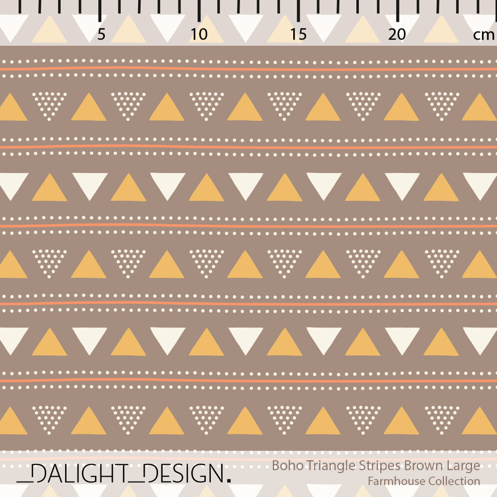 Bio Summersweat Stoff  - Boho Triangle Stripes Brown Large  - DalightDesign, braun, Geometrische Muster, Breite 150 cm