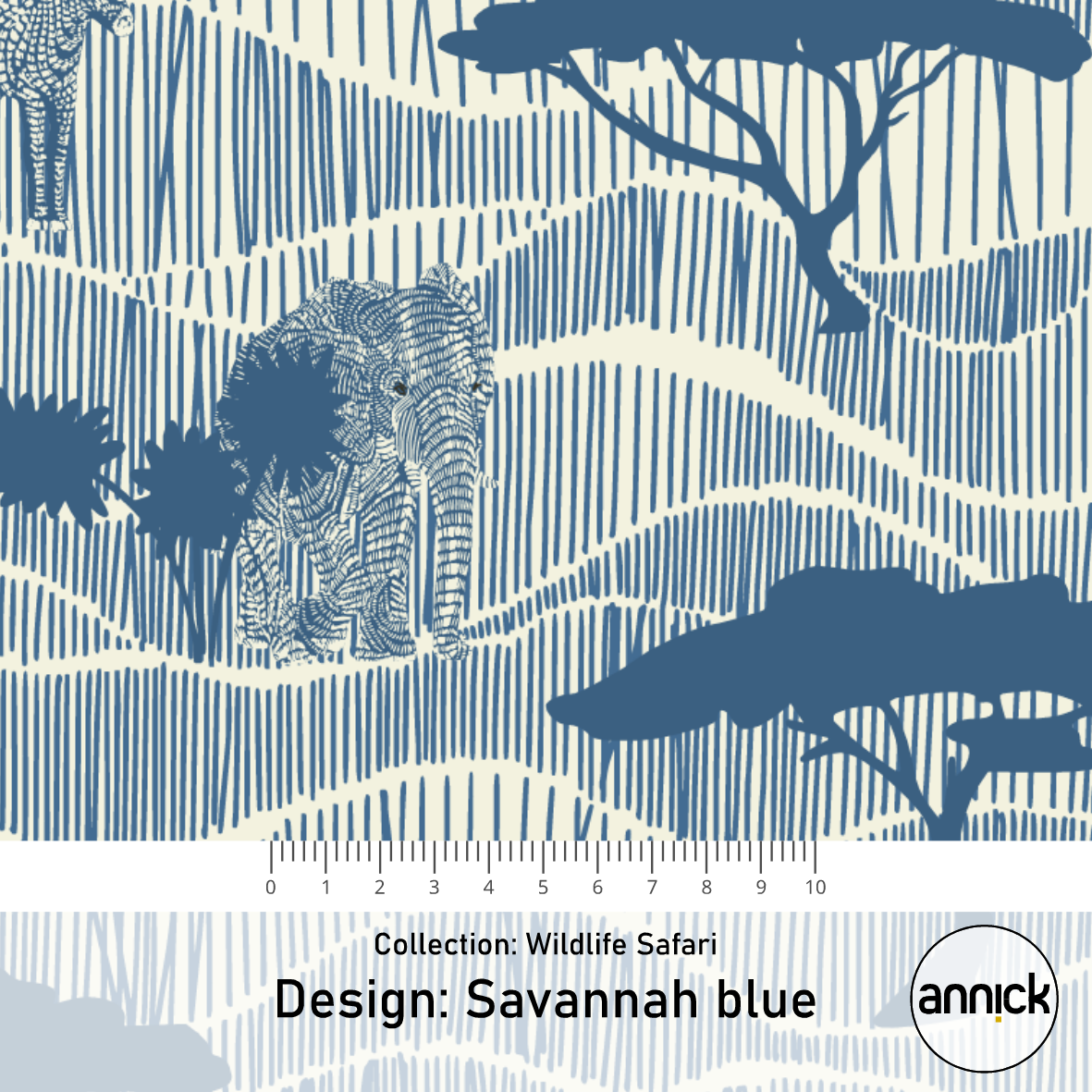 Wildlife Safari Savannah Blau