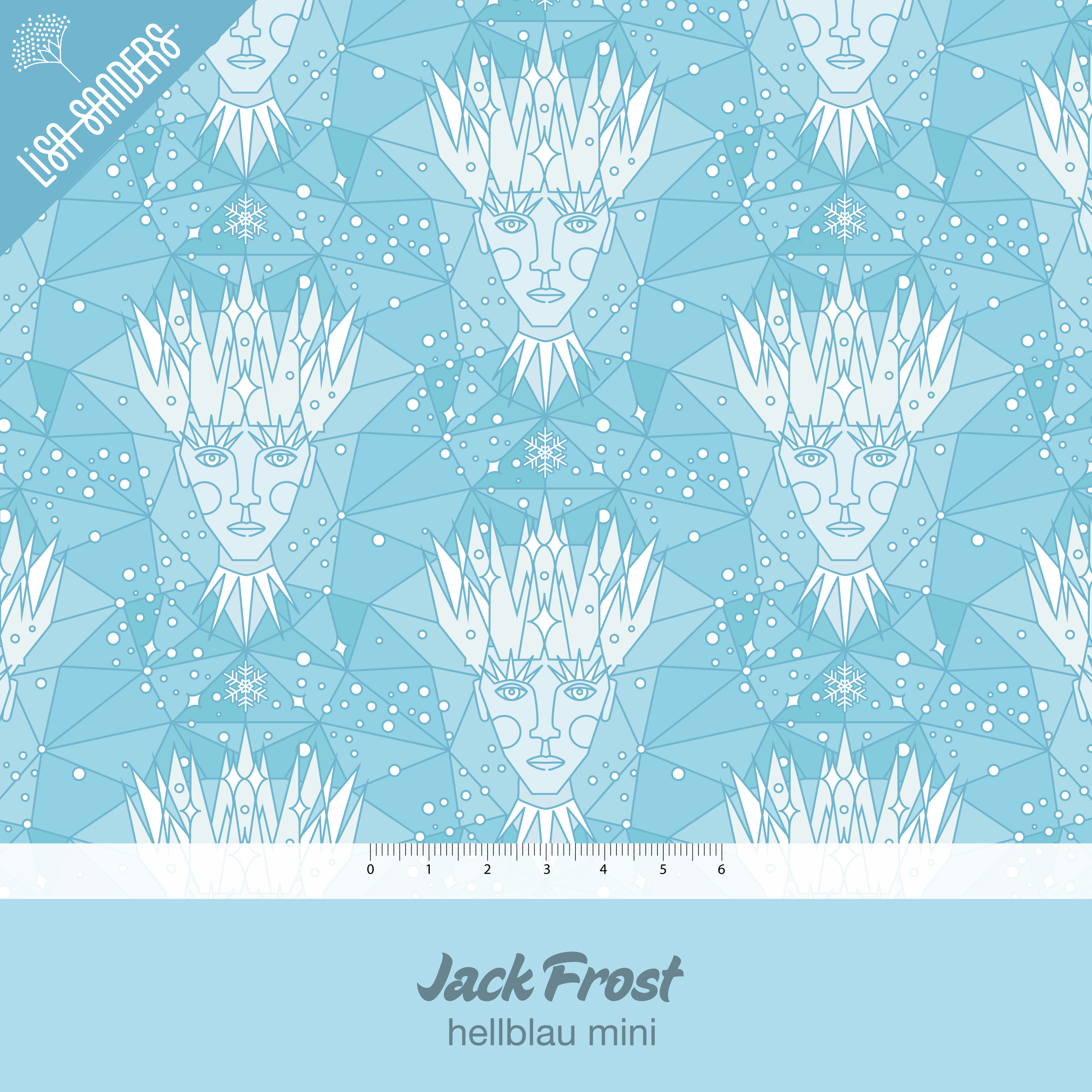 Bio Webware Stoff  - Jack Frost Hellblau Mini - LisaSanders, Winter, Geometrische Muster, blau, 100% Bio-Baumwolle