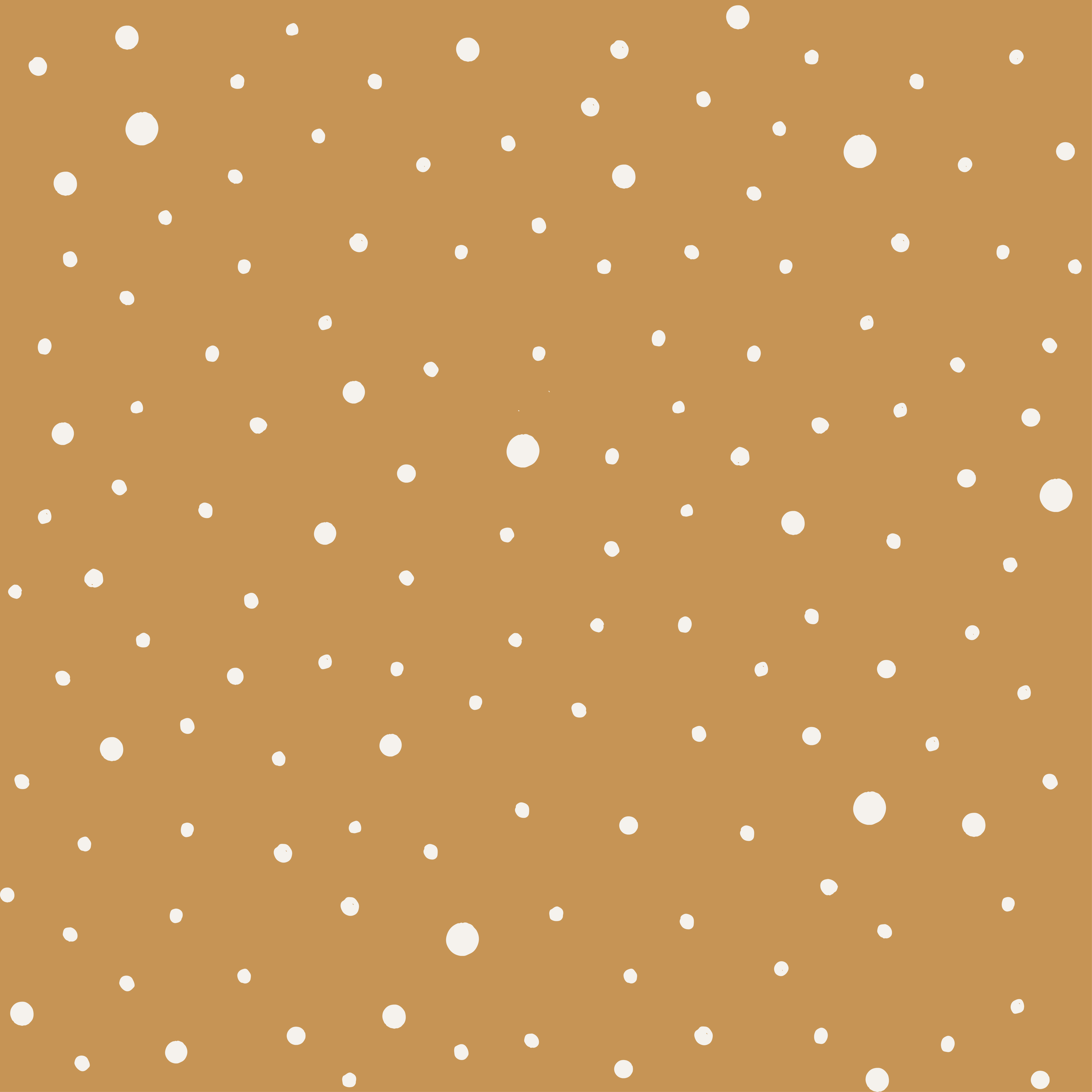 Bio Canvas Stoff  -  Sweet Christmas Dots Caramel  - DewiStudio, Punkte, braun, 100% Bio-Baumwolle