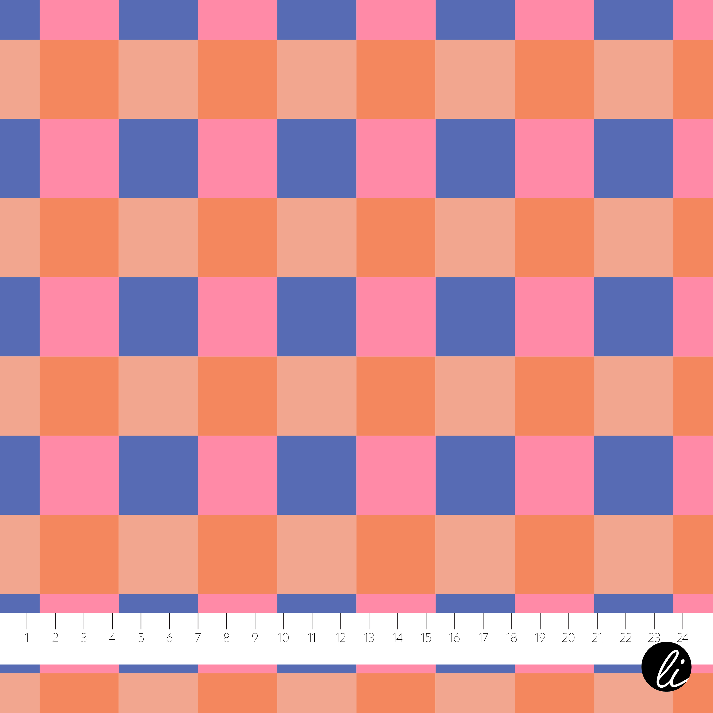 Bio Webware Stoff  -  Viva Spring Check Blue Pink  - AndreaLiesert, bunt, kariert , 100% Bio-Baumwolle