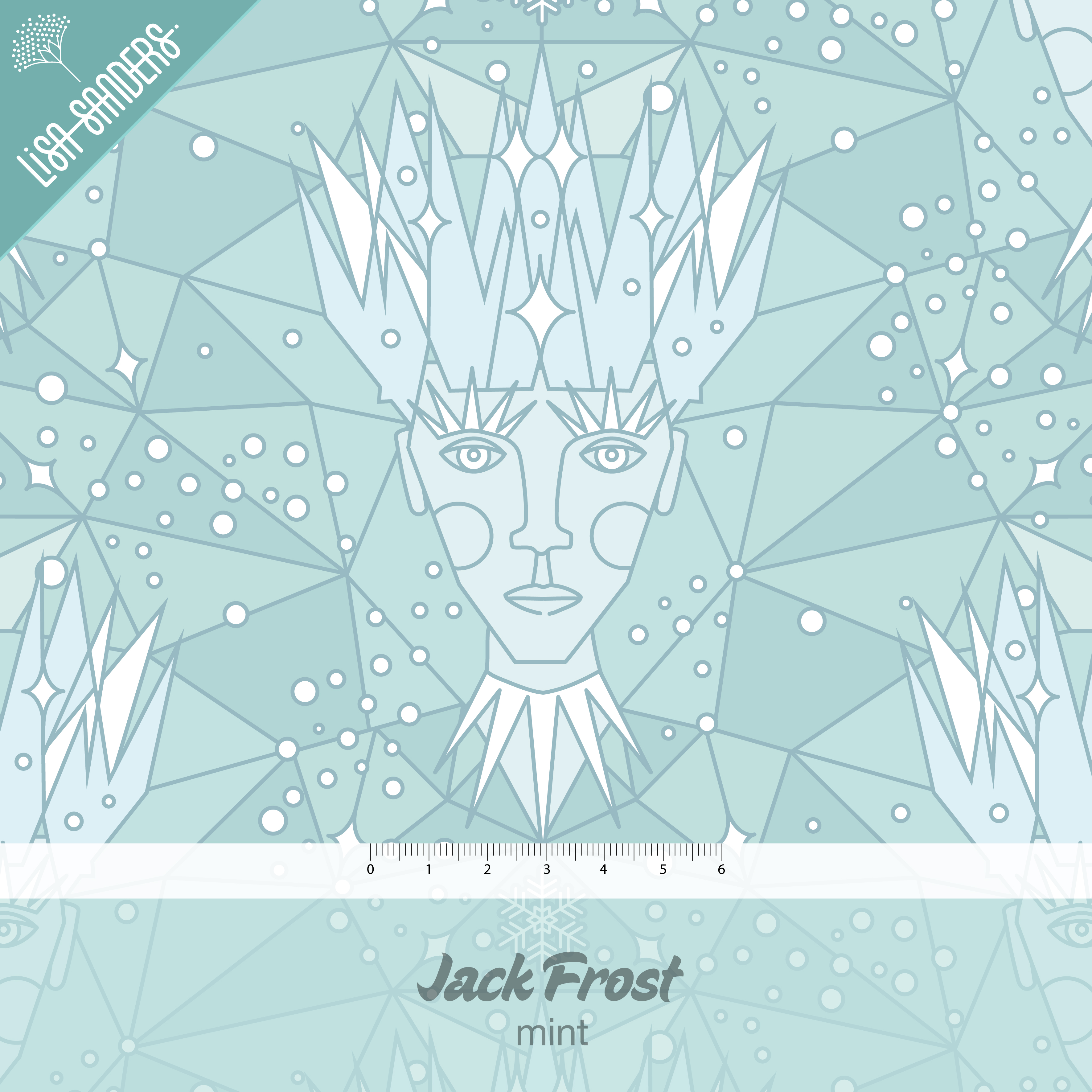 Bio Webware Stoff  - Jack Frost Mint - LisaSanders, Winter, Geometrische Muster, mint, 100% Bio-Baumwolle