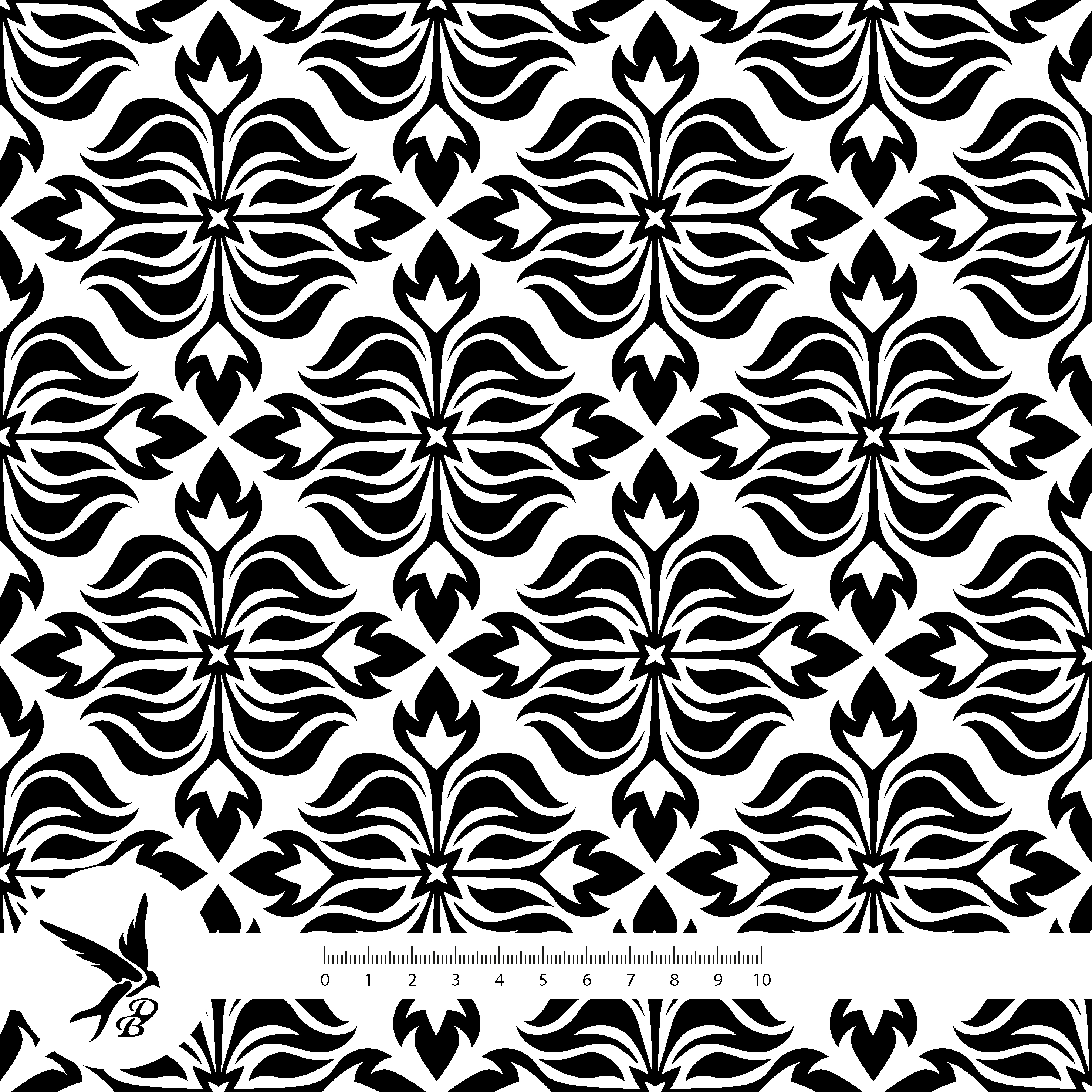 Bio Webware Stoff  - Queen of Snake Ornamente black White  - DanielaBonn, schwarz, weiß, Abstrakt, 100% Bio-Baumwolle