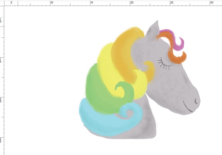 Bio Webware Stoff  -  50 cm Panel Regenbogenponies  - SimoneKelly, Regenbogen, weiß, Fantasy, 100% Bio-Baumwolle