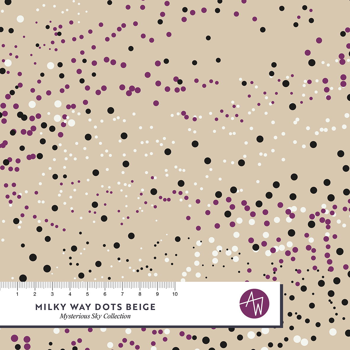 Bio Webware Stoff  - Milky Way Dots Beige - AlexandraWeise, beige, Punkte, 100% Bio-Baumwolle