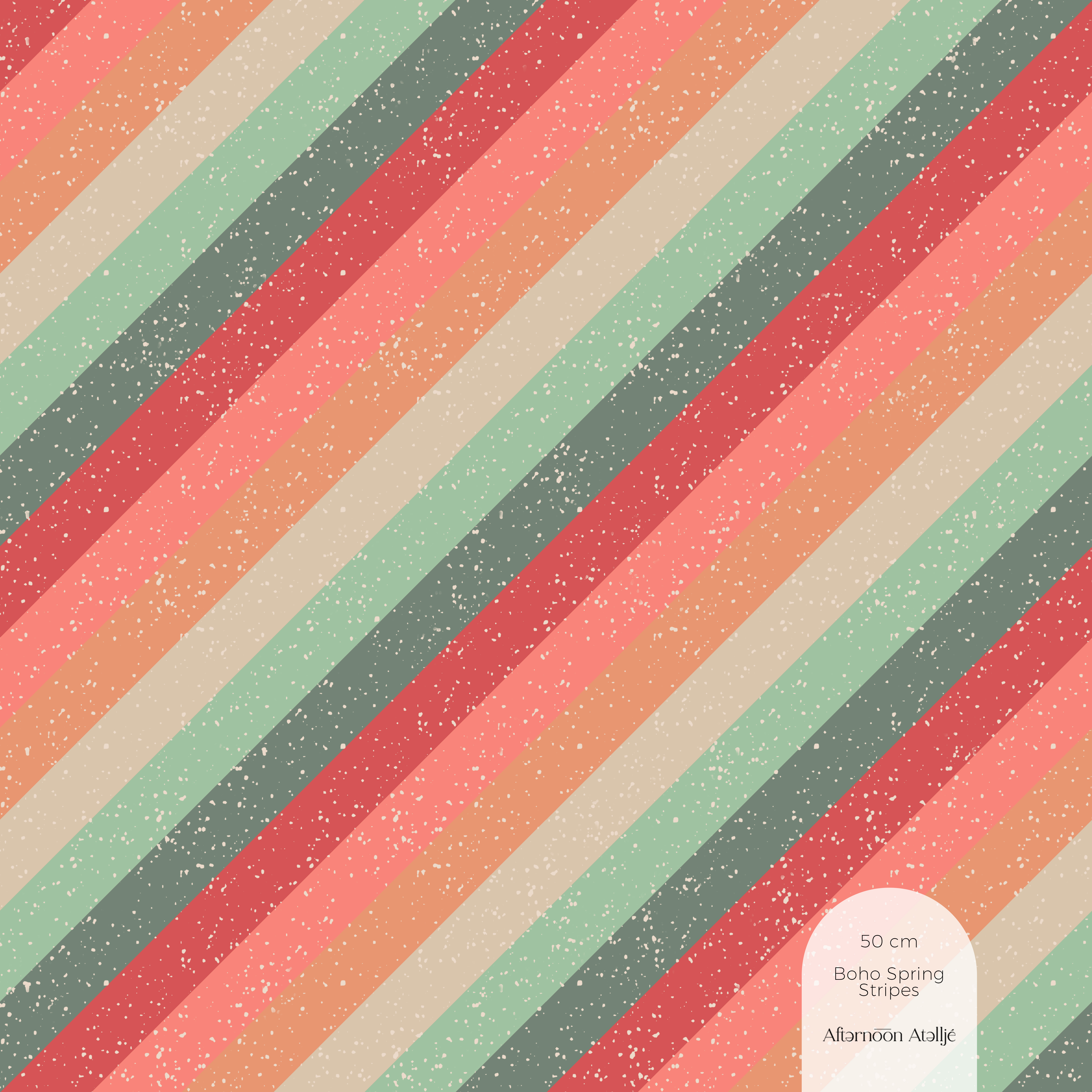 Bio Webware Stoff  - Boho Spring Stripes - AfternoonAtellje, bunt, Streifen 100% Bio-Baumwolle