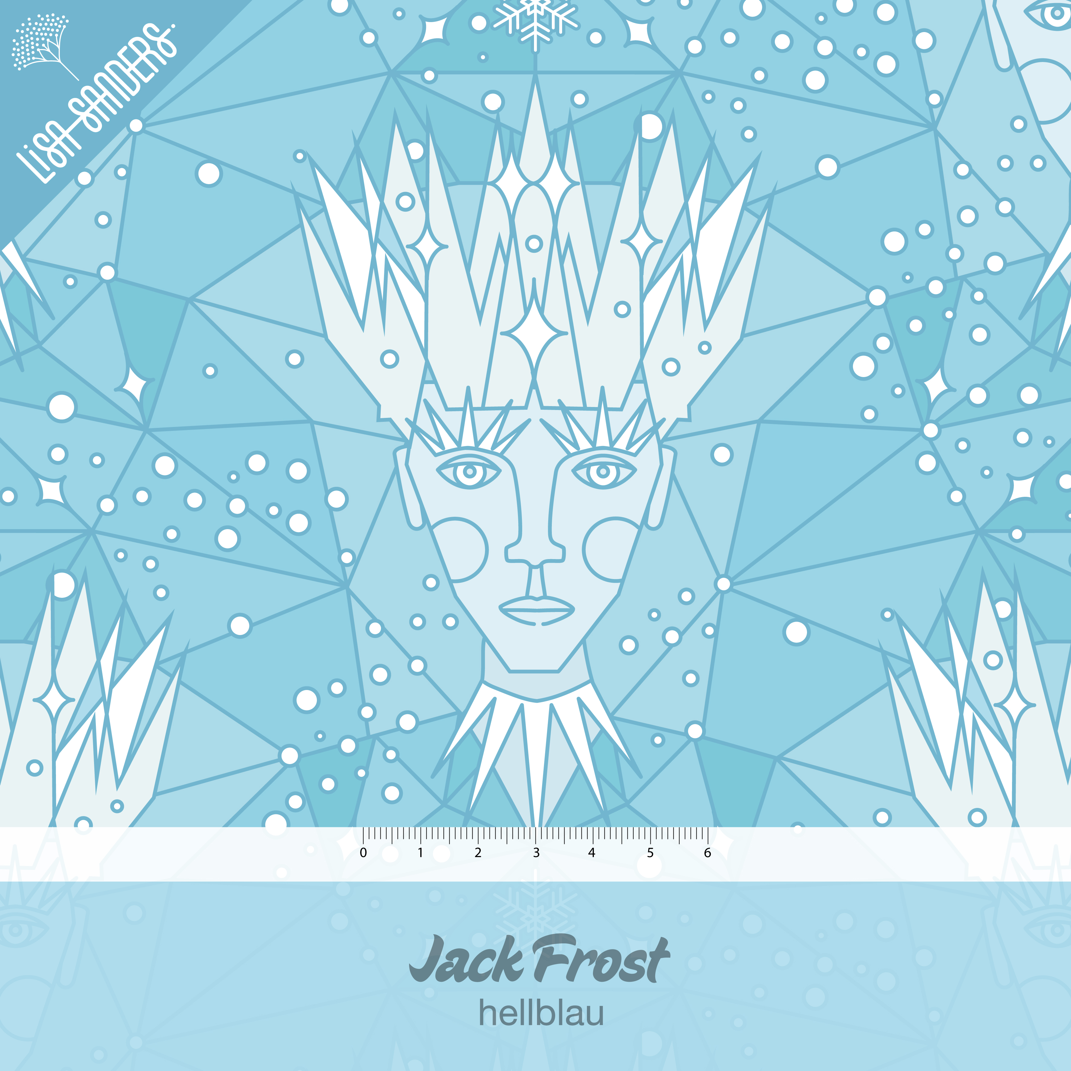 Bio Webware Stoff  - Jack Frost Hellblau - LisaSanders, Winter, Geometrische Muster, blau, 100% Bio-Baumwolle