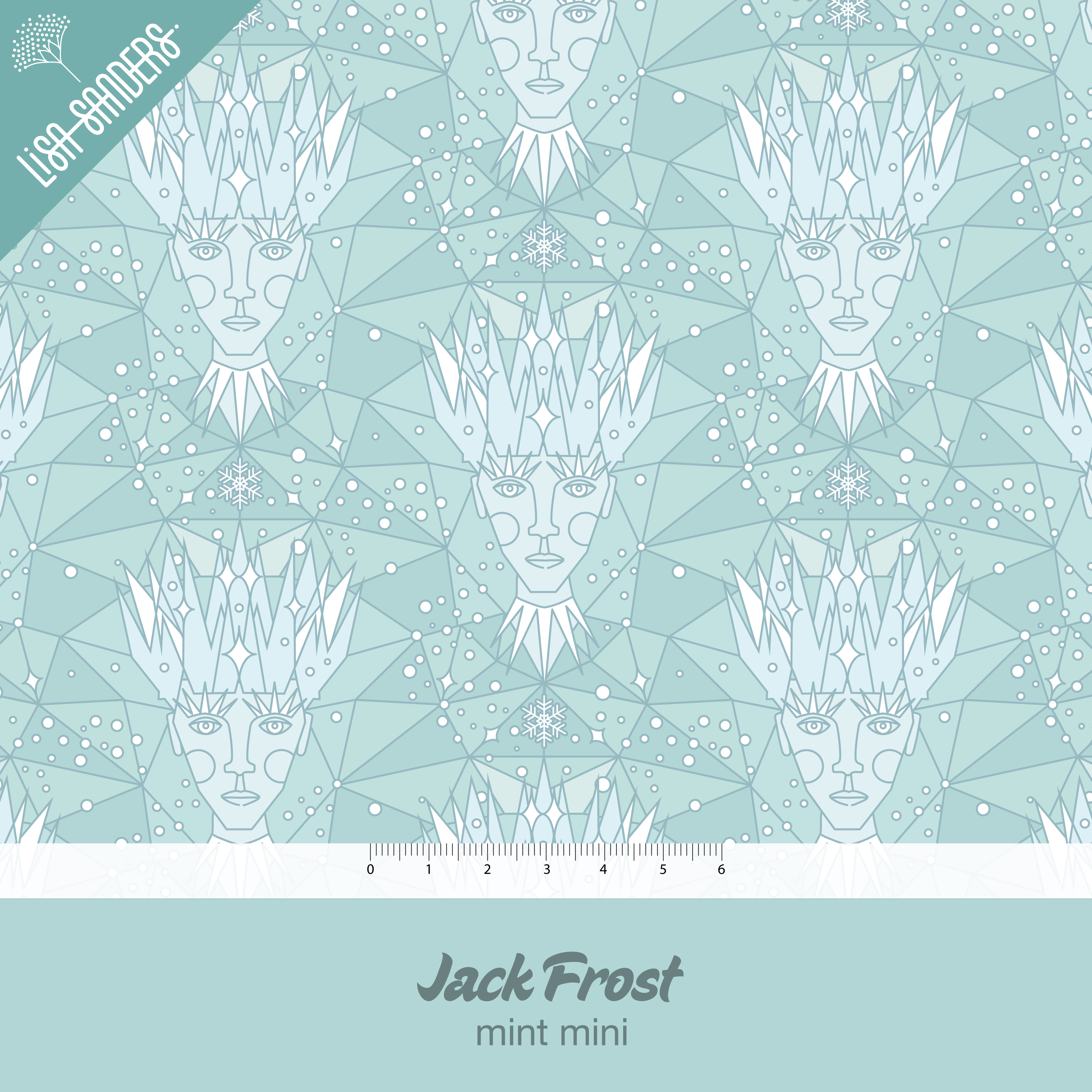 Bio Webware Stoff  - Jack Frost Mint Mini - LisaSanders, Winter, Geometrische Muster, mint, 100% Bio-Baumwolle